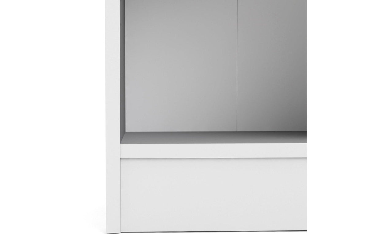 Basic Tall Narrow 4 Shelf Bookcase in White