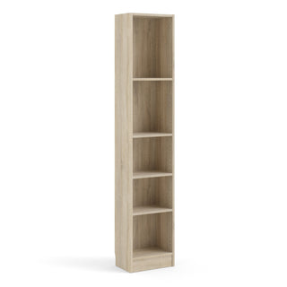 basic tall narrow bookcase (4 shelves) in oak
