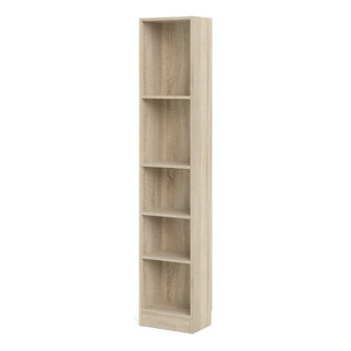 basic tall narrow bookcase (4 shelves) in oak