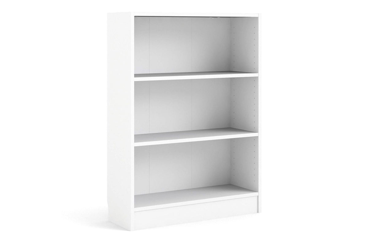 Basic Express Delivery Low Wide 2 Shelf Bookcase in White