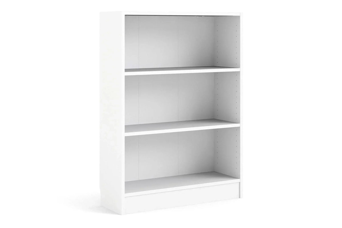 Basic Express Delivery Low Wide 2 Shelf Bookcase in White