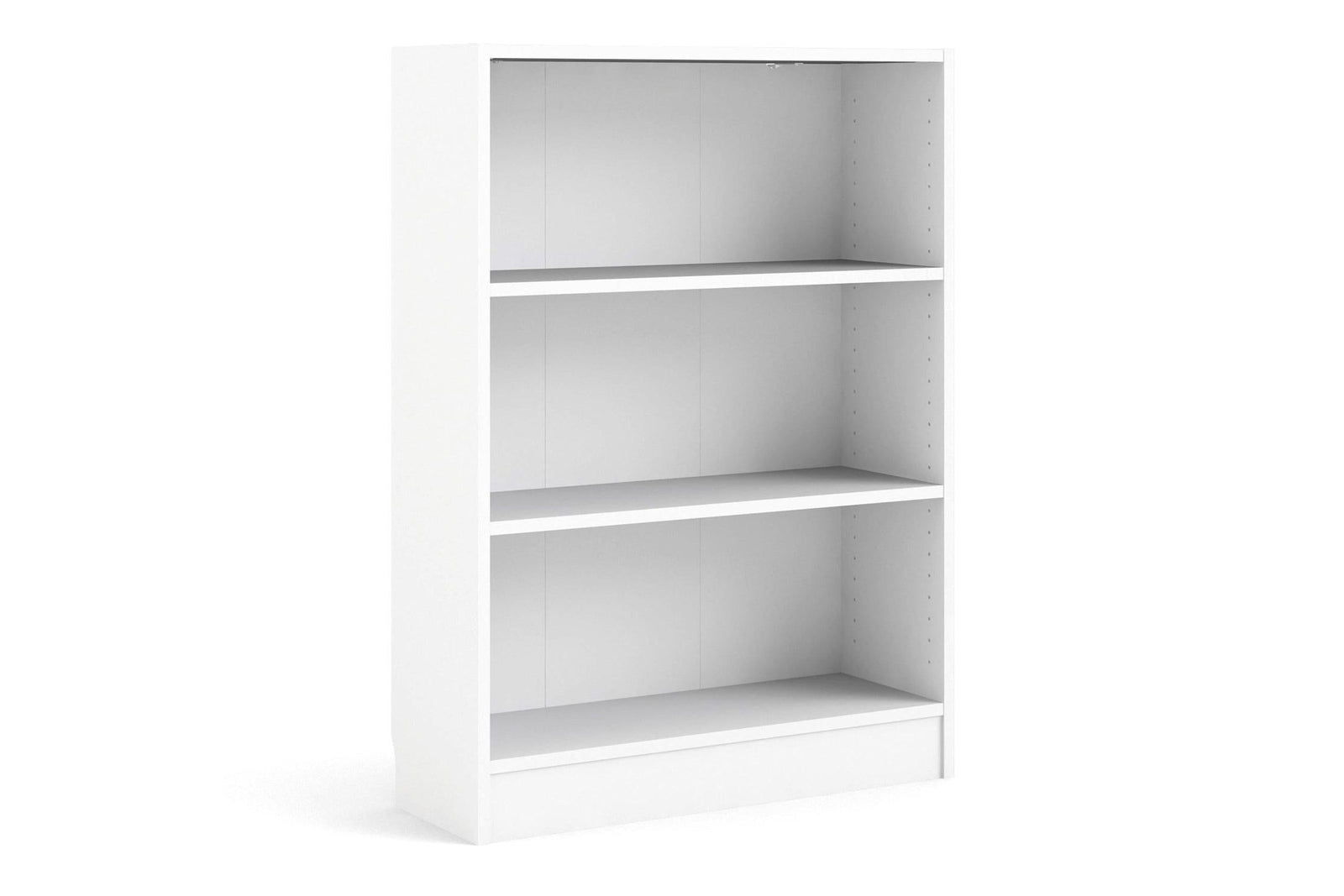 Basic Express Delivery Low Wide 2 Shelf Bookcase in White