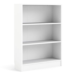 basic low wide bookcase (2 shelves) in white