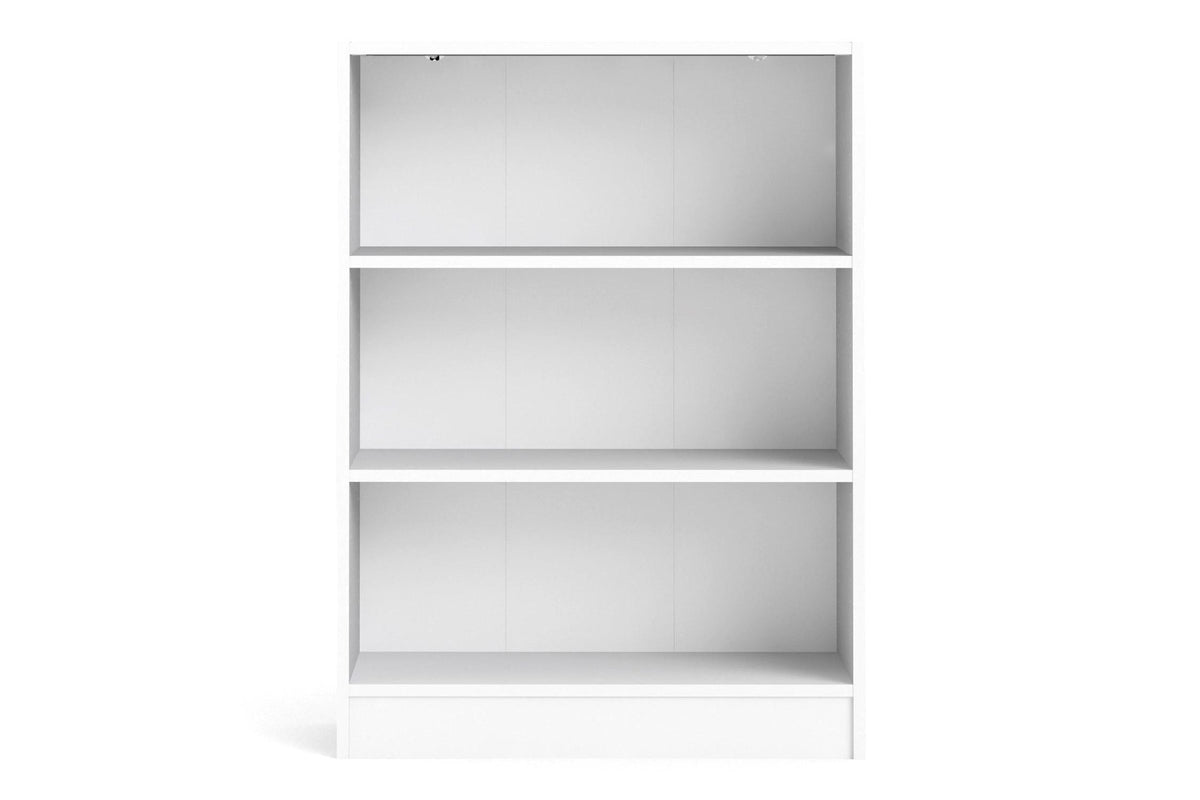 Basic Express Delivery Low Wide 2 Shelf Bookcase in White