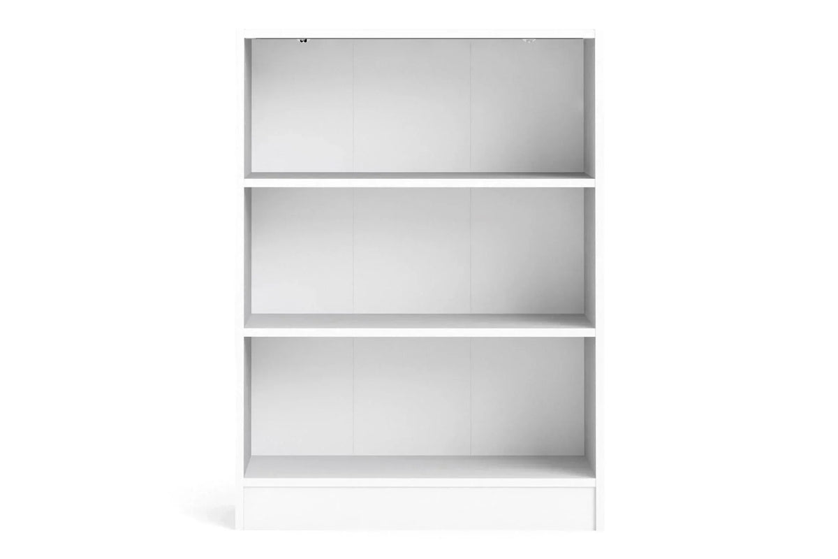 Basic Express Delivery Low Wide 2 Shelf Bookcase in White