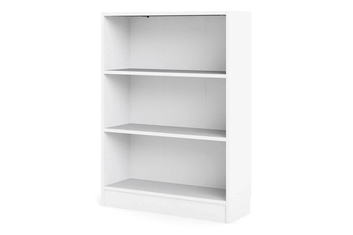 Basic Express Delivery Low Wide 2 Shelf Bookcase in White