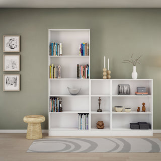 basic low wide bookcase (2 shelves) in white