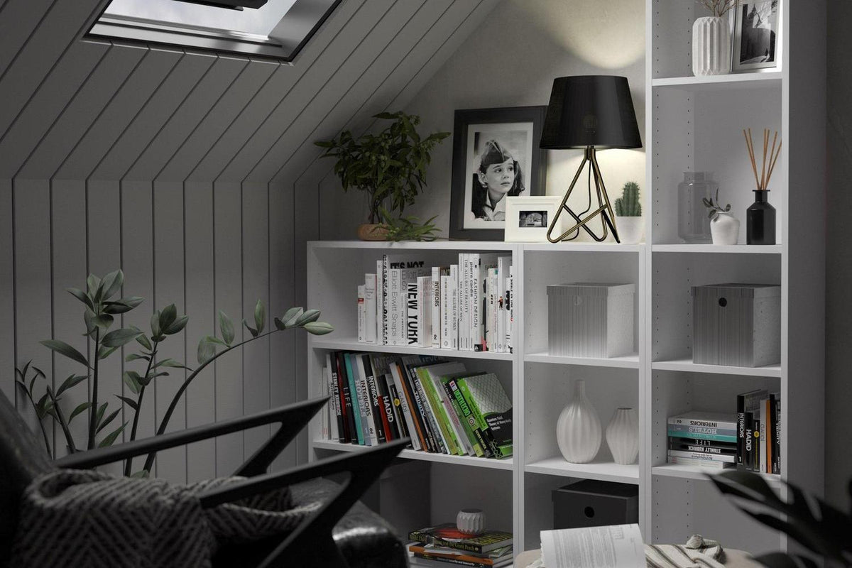 Basic Express Delivery Low Wide 2 Shelf Bookcase in White