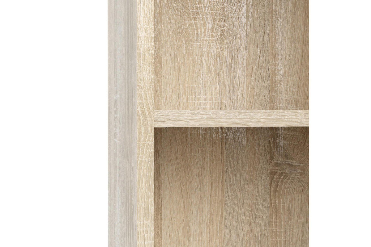 Basic Low Wide 2 Shelf Bookcase in Oak