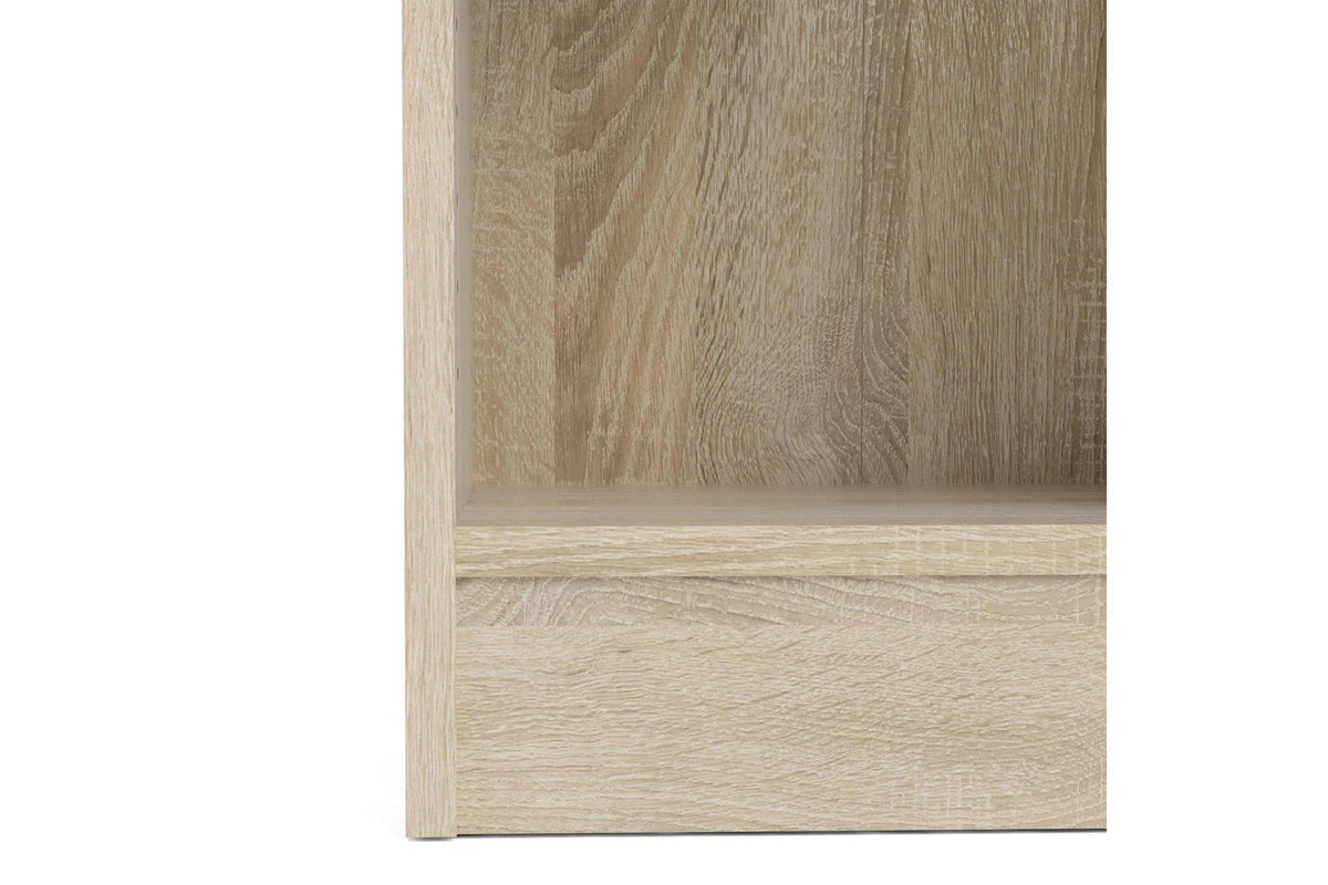 Basic Low Wide 2 Shelf Bookcase in Oak