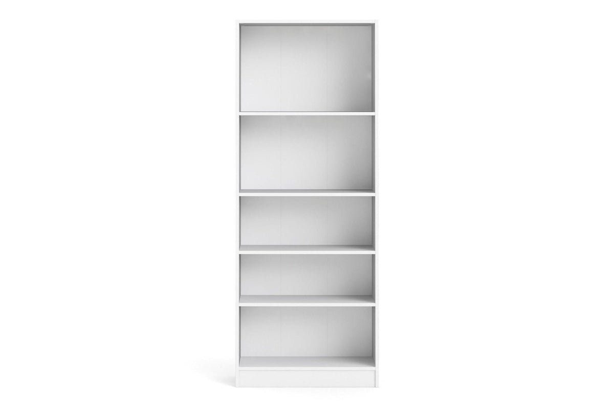Basic Tall Wide Bookcase 4 Shelves in White