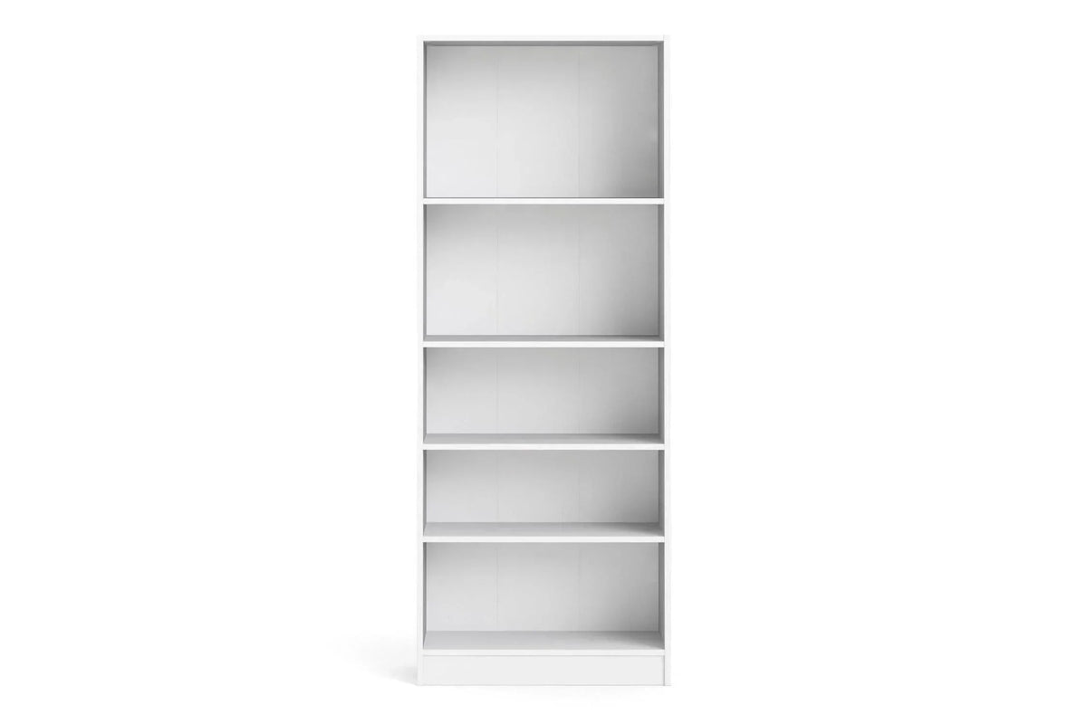 Basic Tall Wide Bookcase 4 Shelves in White
