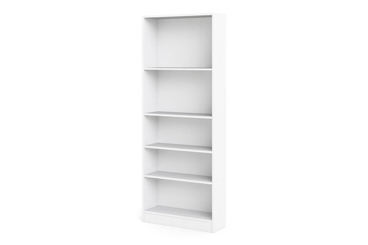 Basic Tall Wide Bookcase 4 Shelves in White