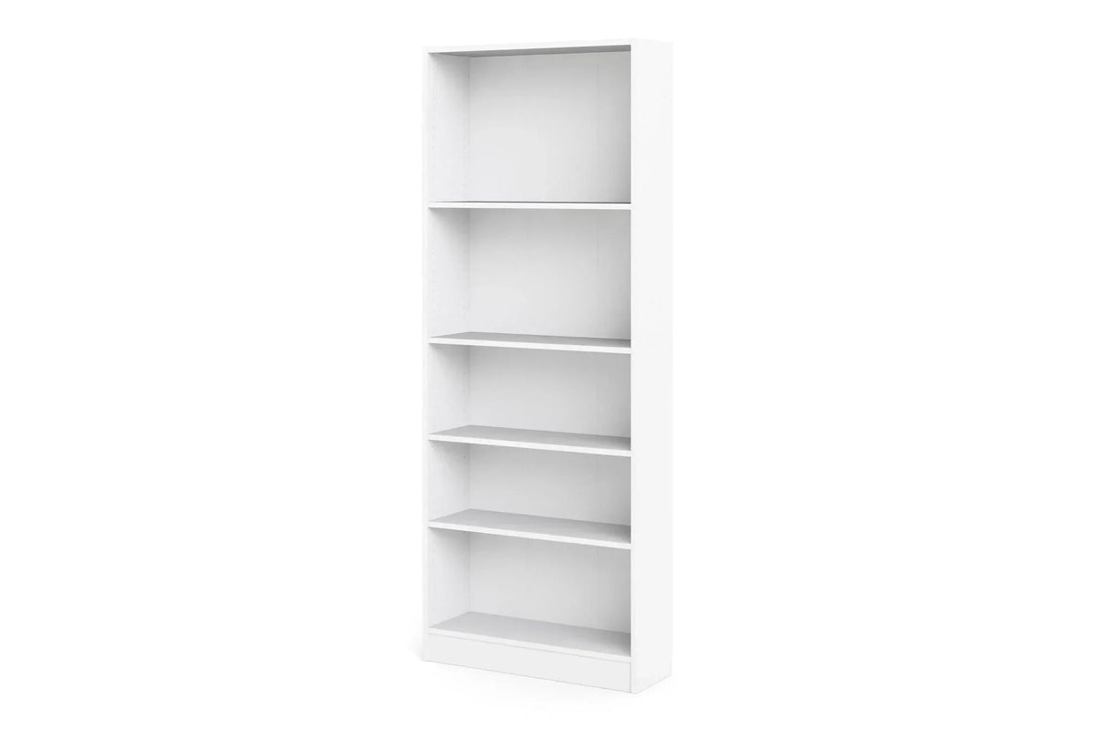 Basic Tall Wide Bookcase 4 Shelves in White