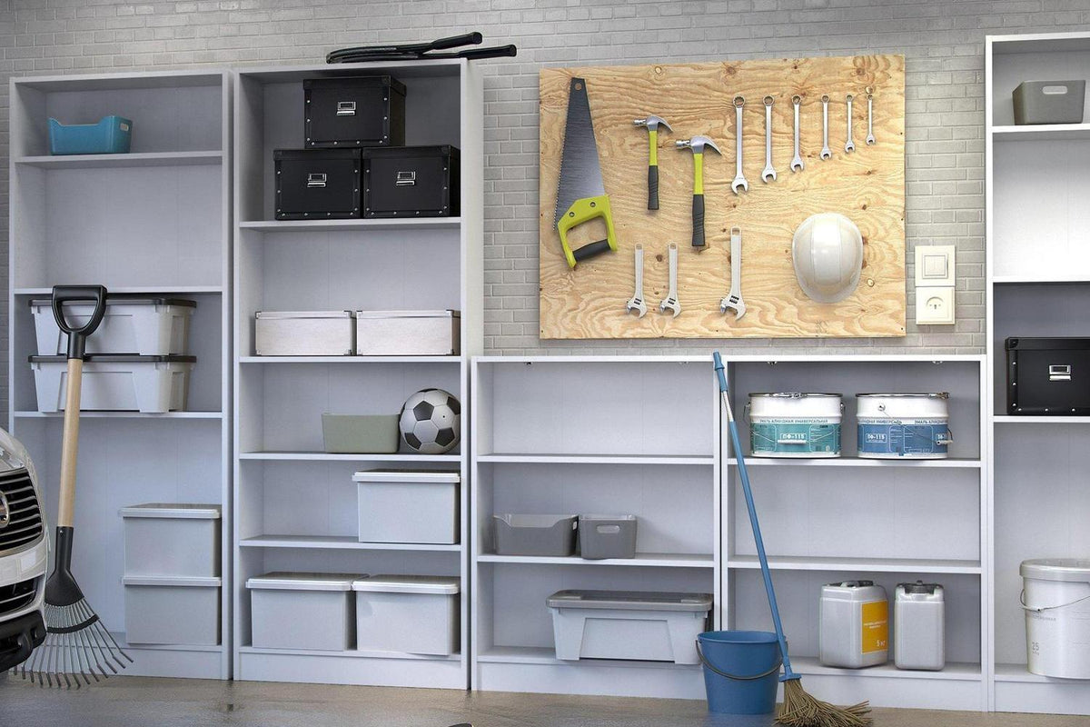 Basic Tall Wide Bookcase 4 Shelves in White