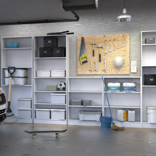 basic tall wide bookcase (4 shelves) in white