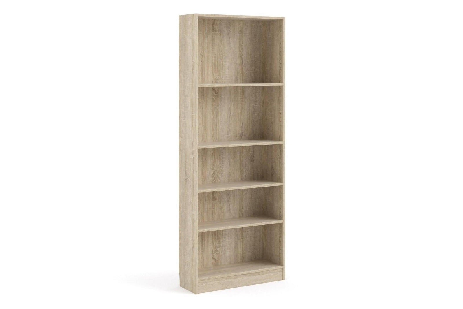 Basic Tall Wide 4 Shelf Bookcase in Oak