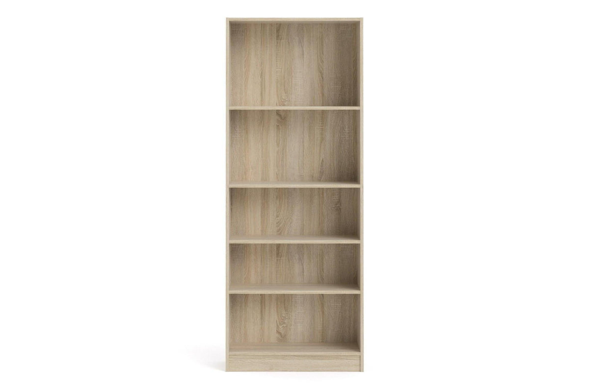 Basic Tall Wide 4 Shelf Bookcase in Oak