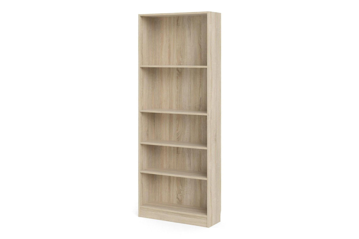 Basic Tall Wide 4 Shelf Bookcase in Oak