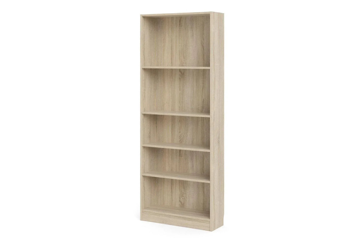 Basic Tall Wide 4 Shelf Bookcase in Oak