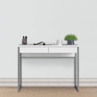 Function Plus Desk 2 Drawers in White High Gloss - Msofas LTD