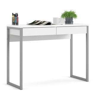 Function Plus Desk 2 Drawers in White High Gloss - Msofas LTD