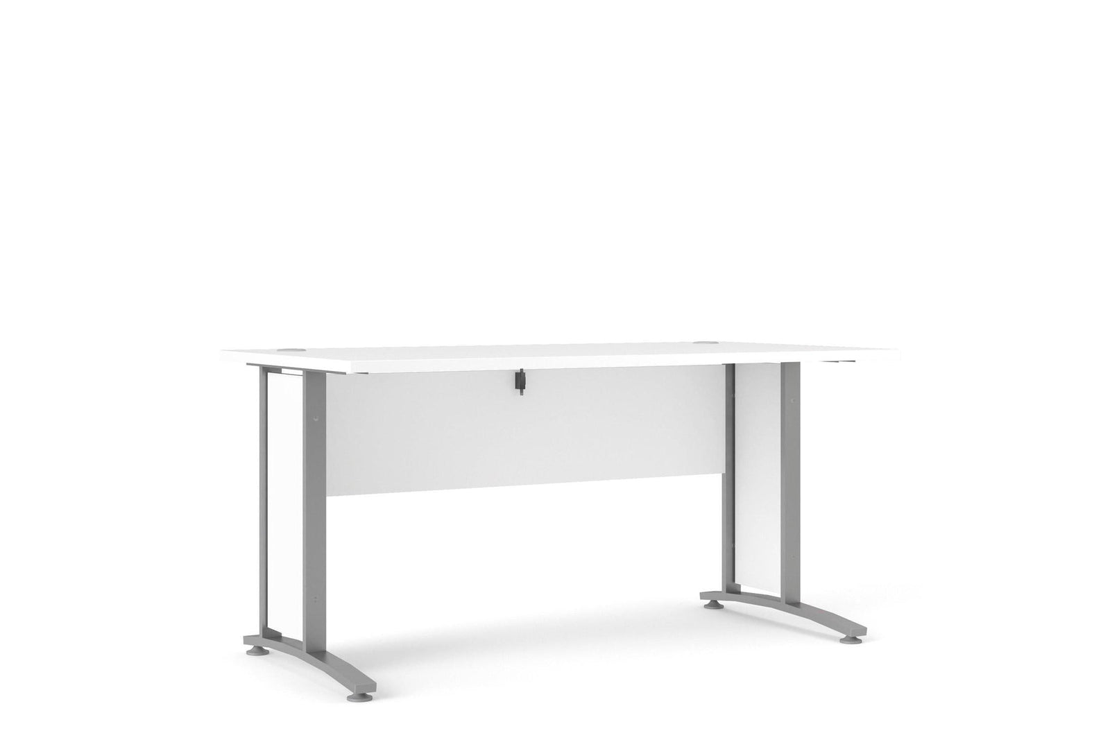 Prima Desk 150cm In White With Silver Grey Steel Legs