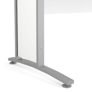 Prima Desk 150cm In White With Silver Grey Steel Legs