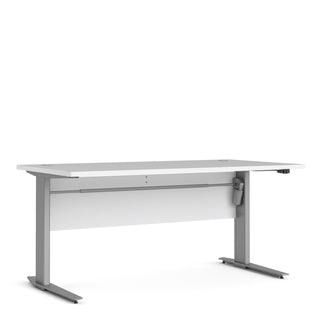 Prima Desk 150cm in White with Height Adjustable Electric Legs (Grey)