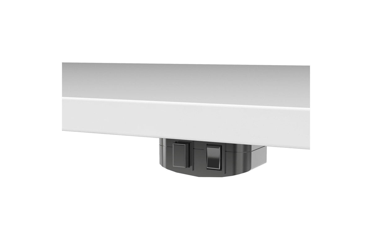 Prima Desk 150cm in White with Height Adjustable Electric Legs (Grey)