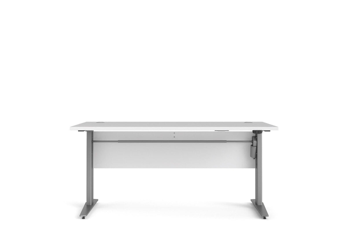 Prima Desk 150cm in White with Height Adjustable Electric Legs (Grey)
