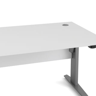 Prima Desk 150cm in White with Height Adjustable Electric Legs (Grey)