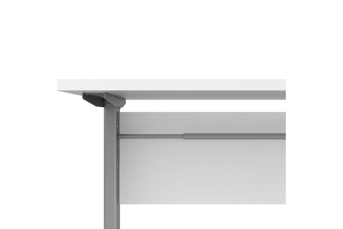 Prima Desk 150cm in White with Height Adjustable Electric Legs (Grey)