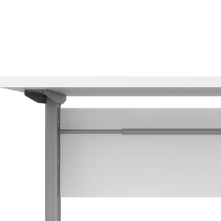 Prima Desk 150cm in White with Height Adjustable Electric Legs (Grey)