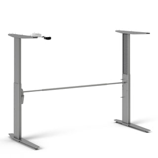 Prima Desk 150cm in White with Height Adjustable Electric Legs (Grey)