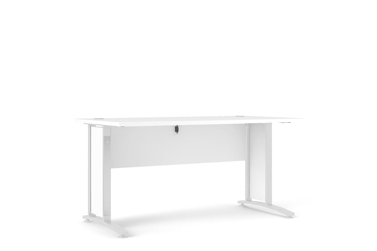 Prima Desk 150cm In White With White Legs