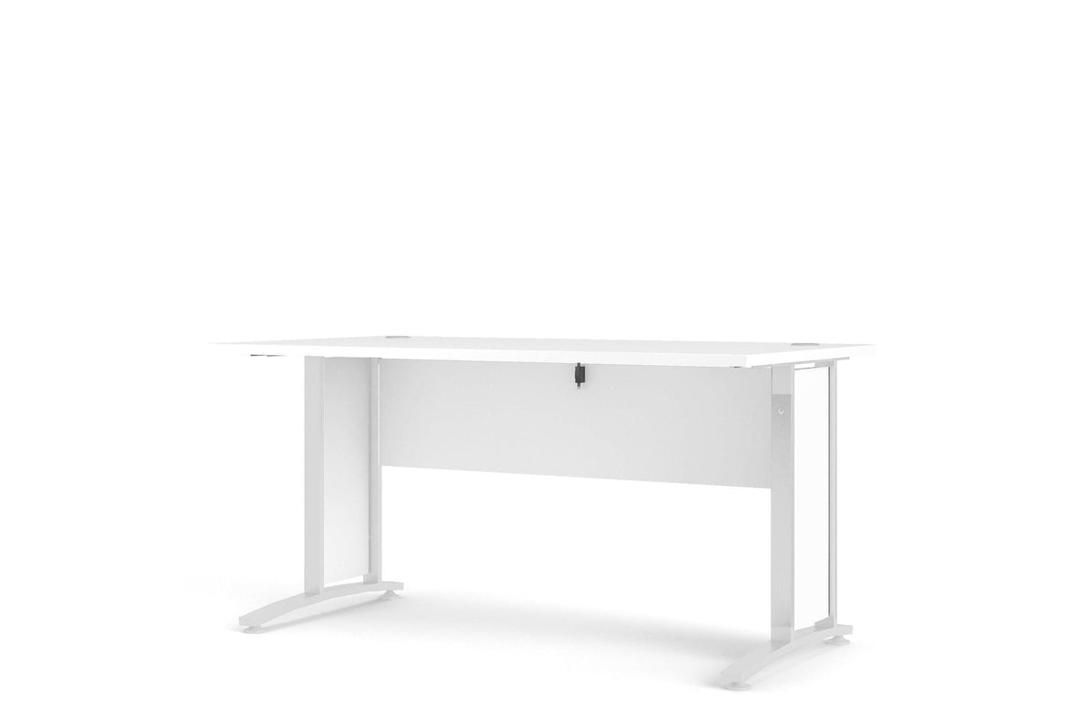 Prima Desk 150cm In White With White Legs