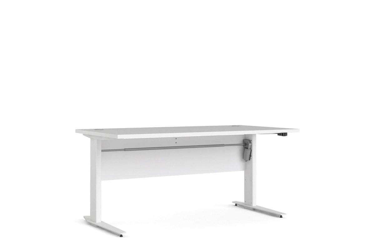 Prima Desk 150cm in White with Height Adjustable Electric Legs (White)