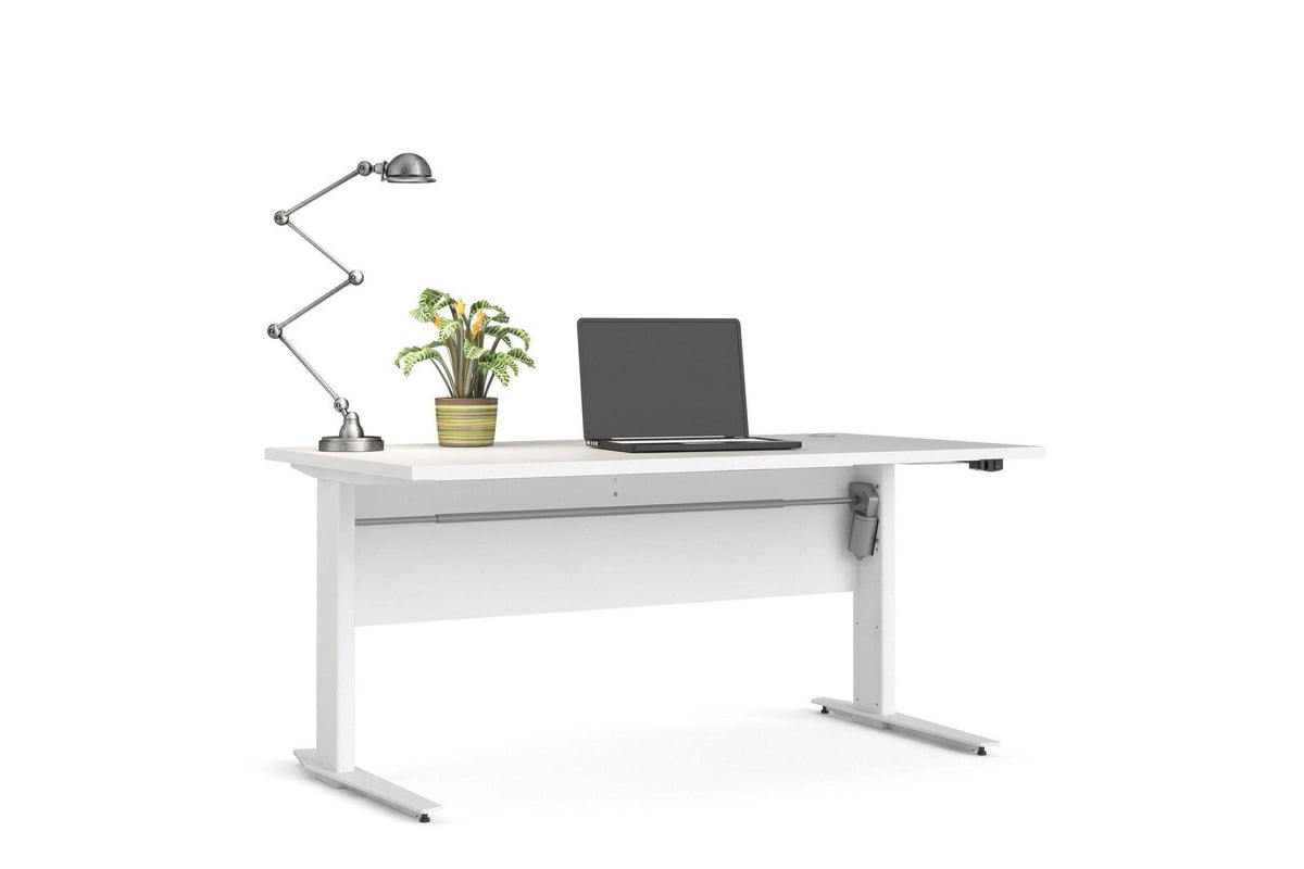 Prima Desk 150cm in White with Height Adjustable Electric Legs (White)