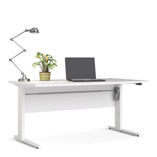 Prima Desk 150cm in White with Height Adjustable Electric Legs (White)