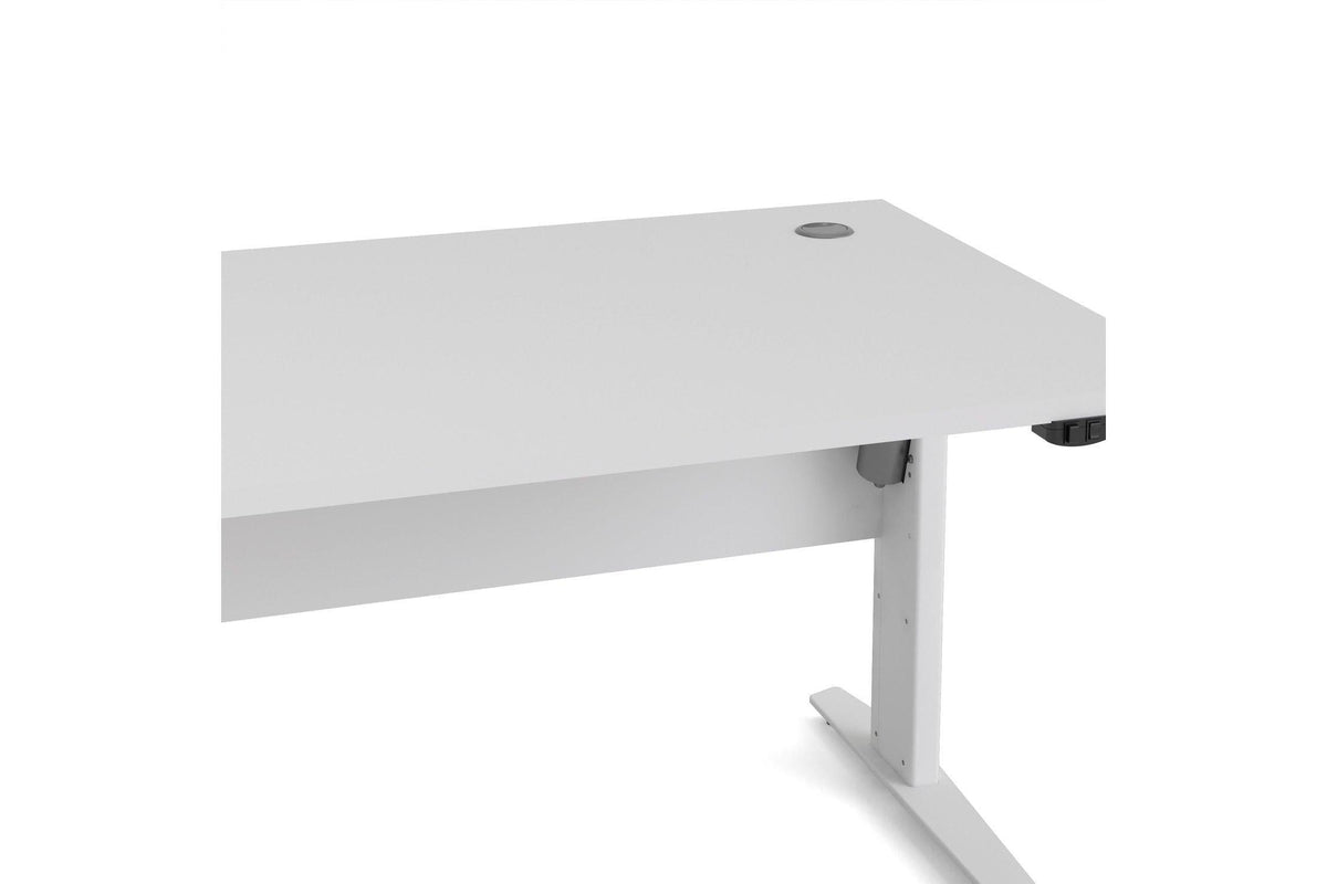Prima Desk 150cm in White with Height Adjustable Electric Legs (White)