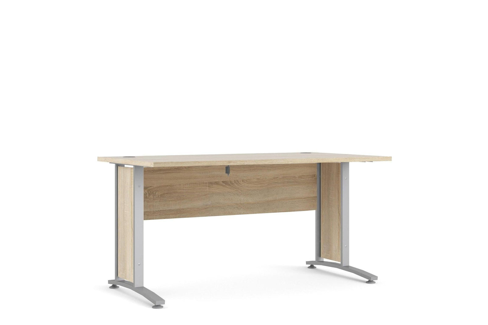 Prima Desk 150cm In Oak With Silver Grey Steel Legs