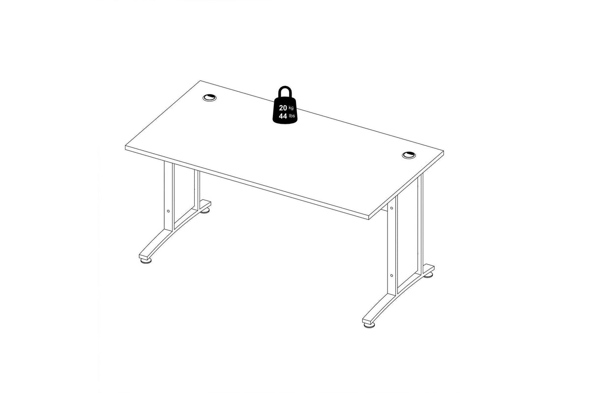 Prima Desk 150cm In Oak With Silver Grey Steel Legs