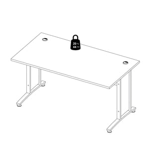 Prima Desk 150cm In Oak With Silver Grey Steel Legs