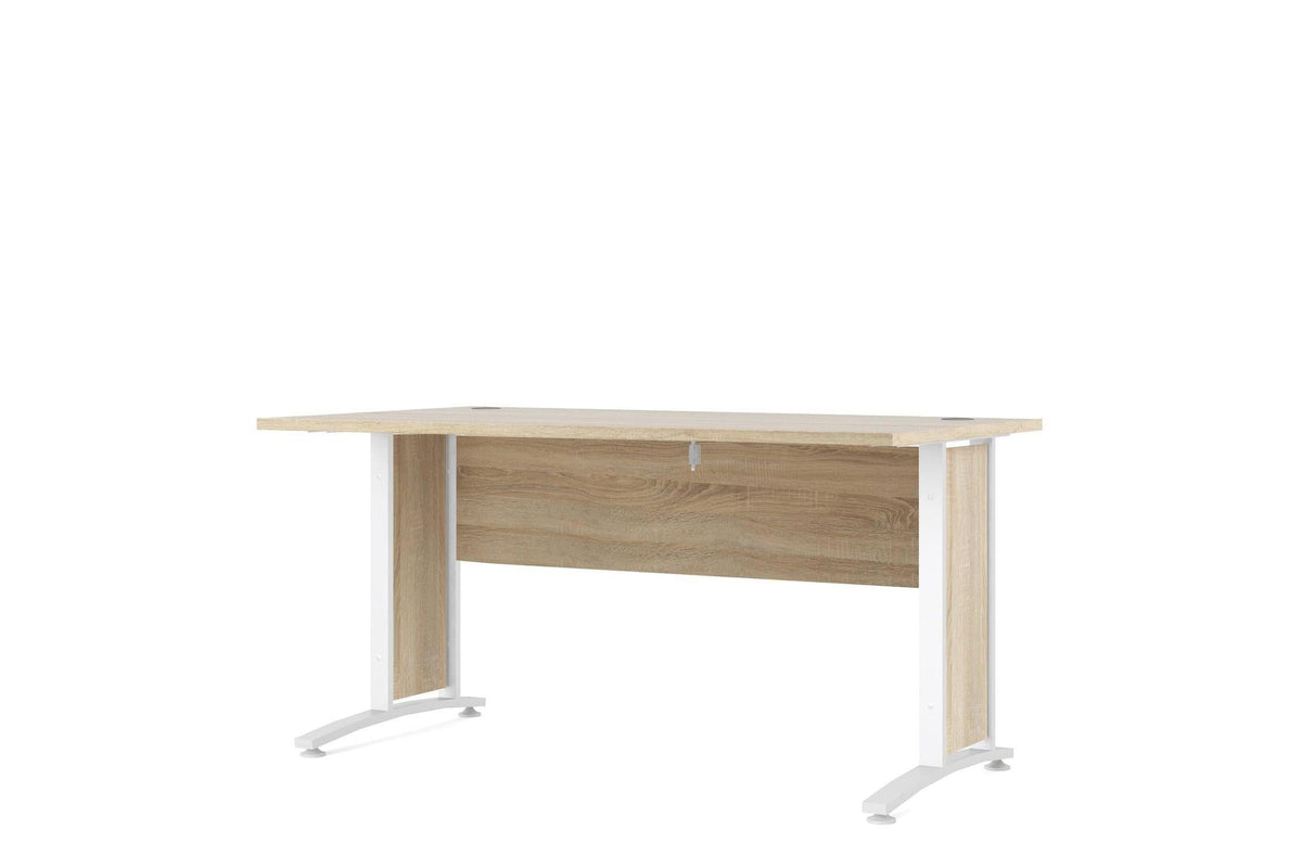 Prima Desk 150cm In Oak With White Legs
