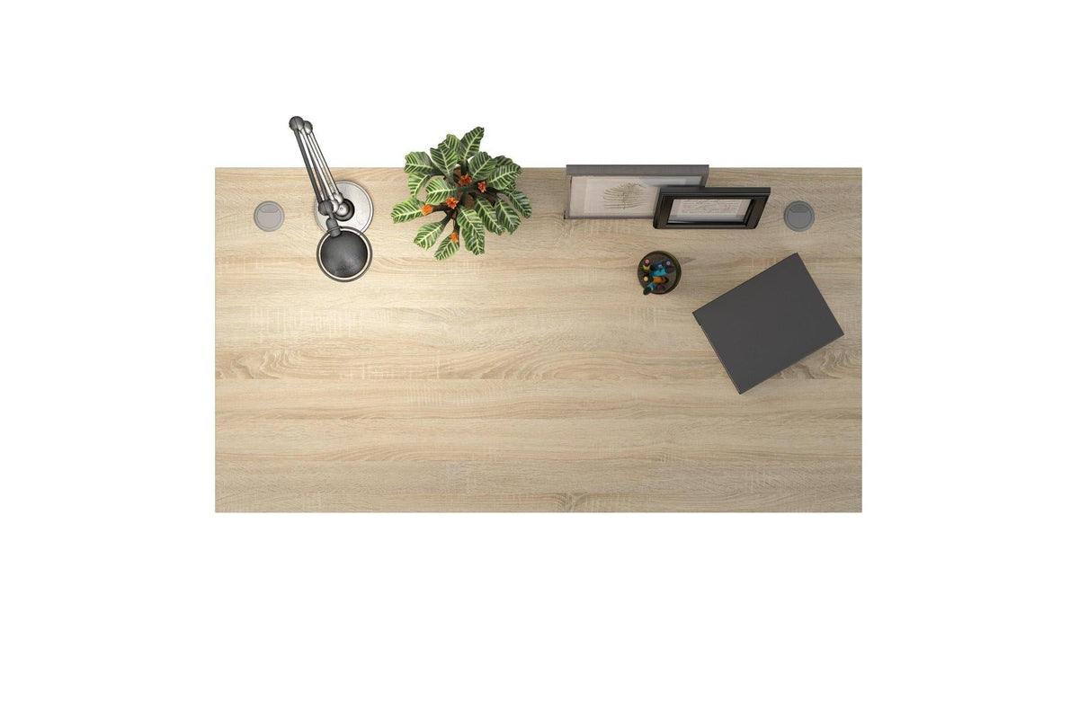 Prima Desk 150cm In Oak With White Legs