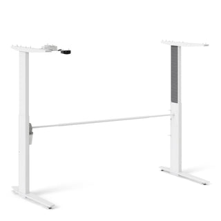Prima Desk 150cm in Oak with Height Adjustable Electric Legs (White)