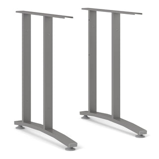 Prima Desk 120cm In White With Silver Grey Steel Legs