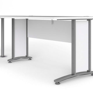 Prima Desk 120 cm in White with Silver Legs - Msofas LTD