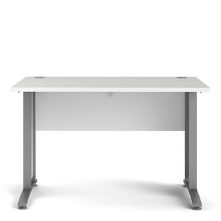 Prima Desk 120 cm in White with Silver Legs - Msofas LTD